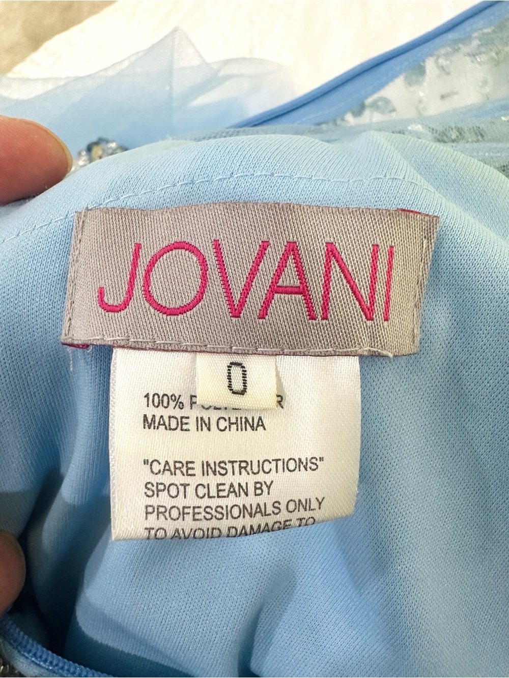 Jovani Light Blue Strapless Beaded Mermaid Gown - Picture 8 of 8